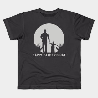 Father's Day Silhouette Tee - Distressed "Happy Father's Day" Shirt, Perfect Gift for Dad on His Special Day Kids T-Shirt